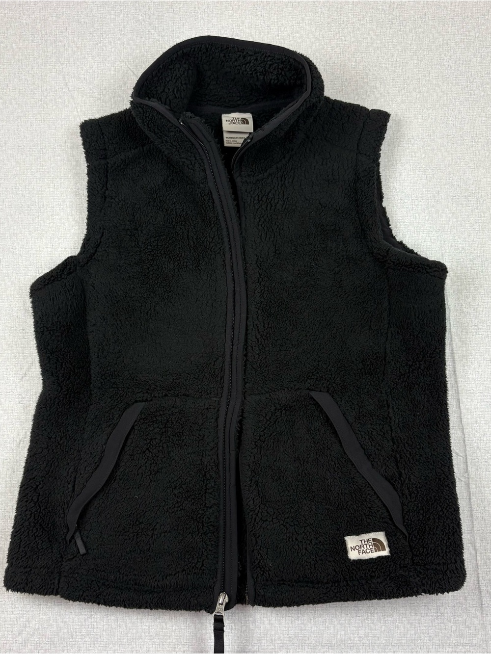 The North Face Kids Black Sherpa Fleece Zip Vest
